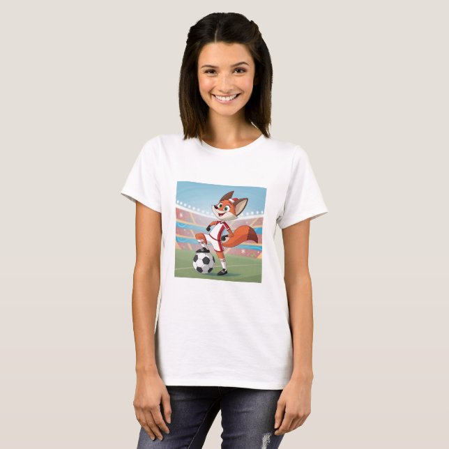 Camiseta Christmas Fox Playing Football (Anverso completo)