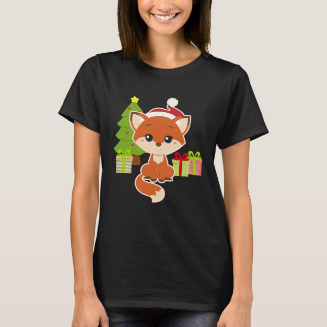 Camiseta CHRISTMAS FOX Toddler Girls Kid Cute Wolf Dog  Mom (Anverso)