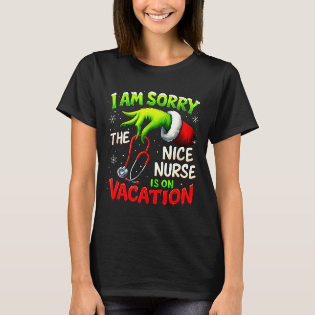 Camiseta Christmas Funny I Am Sorry The Niche Nurse Santa H (Anverso)
