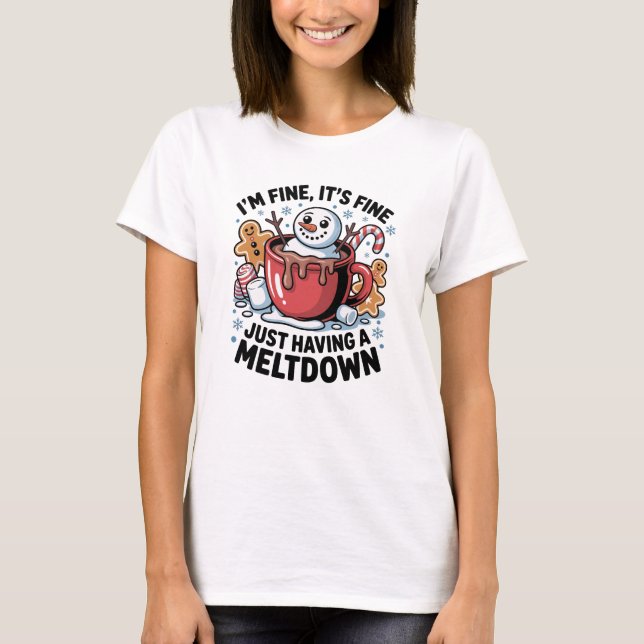 Camiseta Christmas Funny Snowman Meltdown (Anverso)