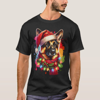 Camiseta Christmas German Shepherd Xmas Shepherd Mom Dog