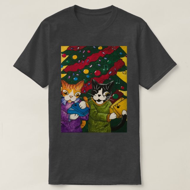 Camiseta Christmas Gift Cats  (Diseño del anverso)