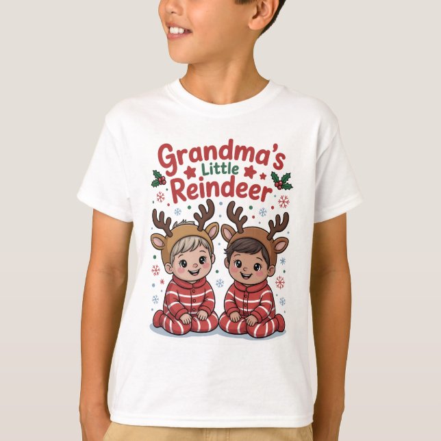 Camiseta Christmas Gifts for Grandkids Reindeer Shirt (Anverso)