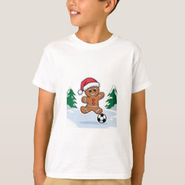 Camiseta Christmas Gingerbread Cookie playing soccer