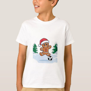 Camiseta Christmas Gingerbread Cookie playing soccer