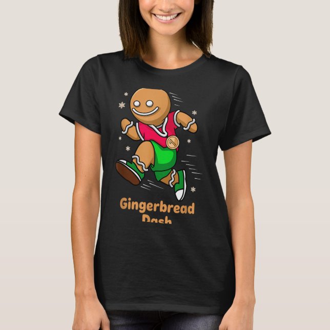 Camiseta Christmas Gingerbread Dash Running Runner Xmas Mar (Anverso)