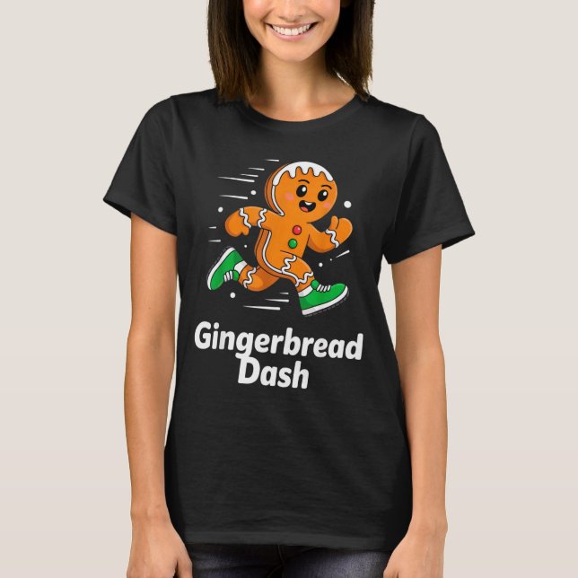 Camiseta Christmas Gingerbread Dash Running Runner Xmas Mar (Anverso)