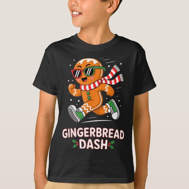 Camiseta Christmas Gingerbread Dash Running Runner Xmas Mar (Anverso)