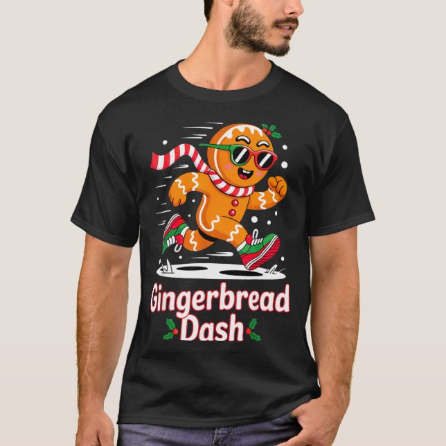 Camiseta Christmas Gingerbread Dash Running Runner Xmas Mar (Anverso)