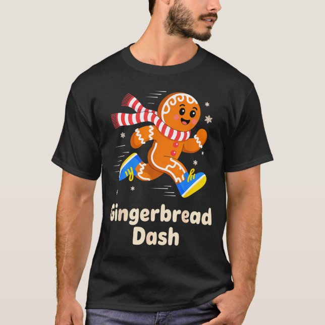 Camiseta Christmas Gingerbread Dash Running Runner Xmas Mar (Anverso)