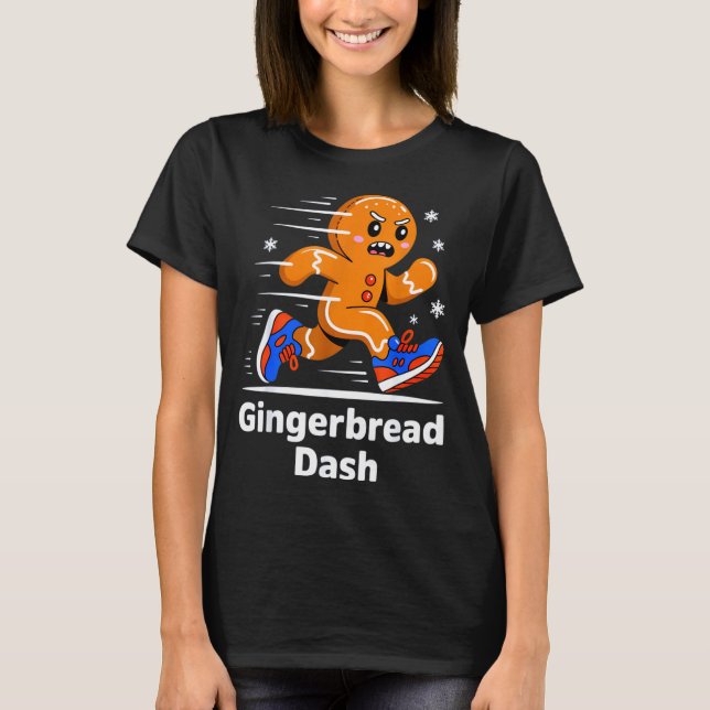 Camiseta Christmas Gingerbread Dash Running Runner Xmas Mar (Anverso)