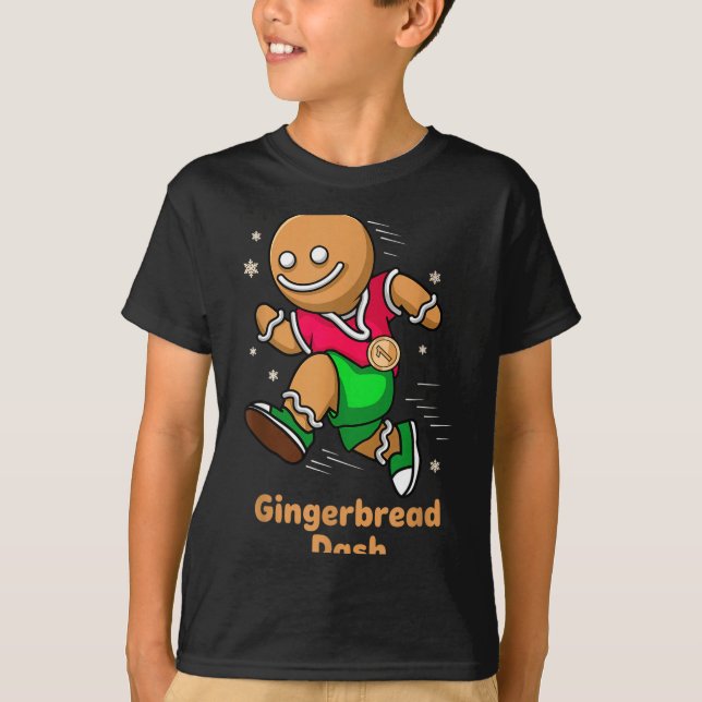 Camiseta Christmas Gingerbread Dash Running Runner Xmas Mar (Anverso)