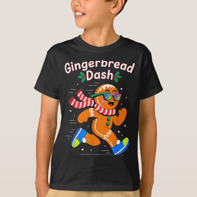 Camiseta Christmas Gingerbread Dash Running Runner Xmas Mar (Anverso)