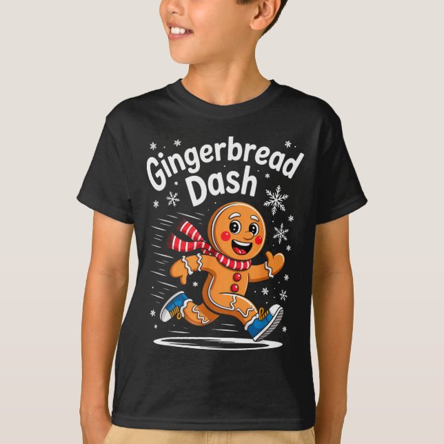 Camiseta Christmas Gingerbread Dash Running Runner Xmas Mar (Anverso)