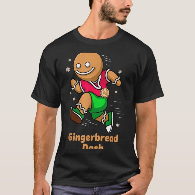 Camiseta Christmas Gingerbread Dash Running Runner Xmas Mar (Anverso)