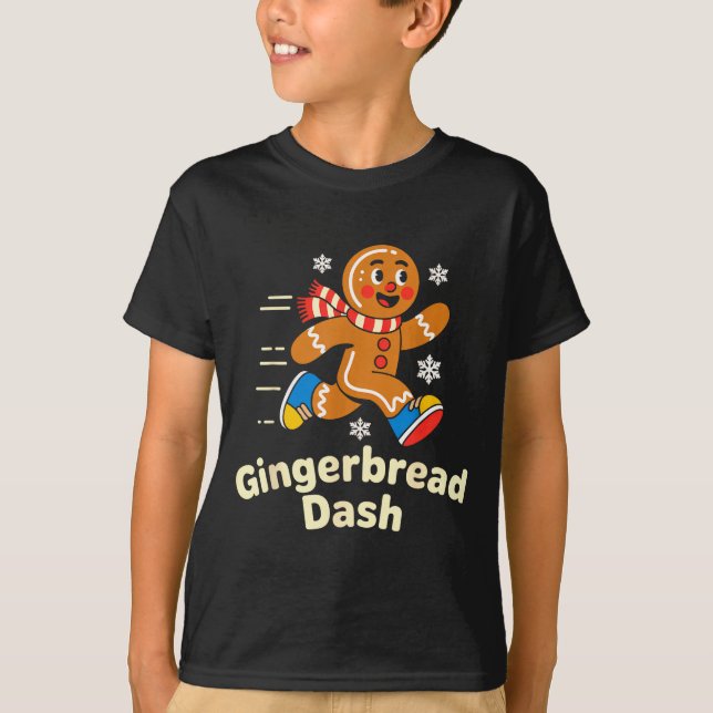 Camiseta Christmas Gingerbread Dash Running Runner Xmas Mar (Anverso)