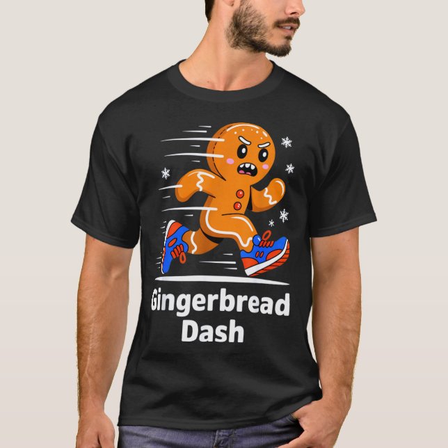 Camiseta Christmas Gingerbread Dash Running Runner Xmas Mar (Anverso)