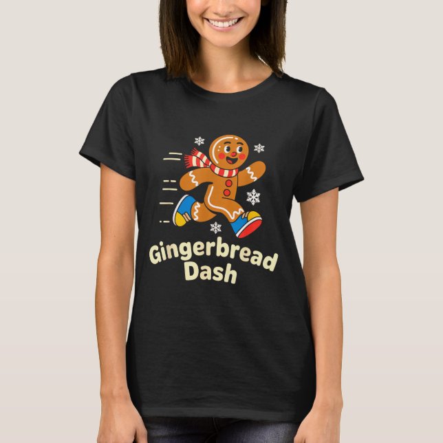 Camiseta Christmas Gingerbread Dash Running Runner Xmas Mar (Anverso)