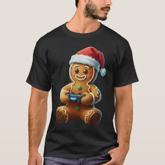 Camiseta Christmas Gingerbread Gamer Xmas Gaming Boys Youth