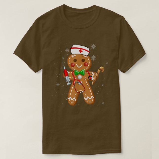 Camiseta Christmas Gingerbread Nurse Cookie Costume Baking  (Diseño del anverso)