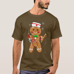 Camiseta Christmas Gingerbread Nurse Cookie Costume Baking 