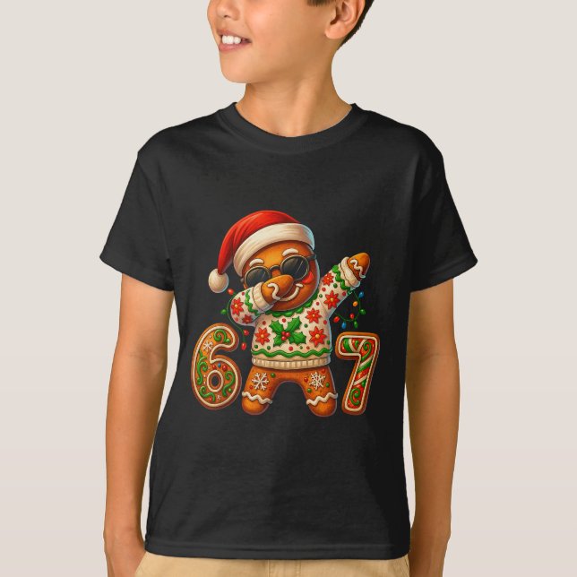 Camiseta Christmas Gingerbread Six Seven 67 Meme Xmas Slang (Anverso)