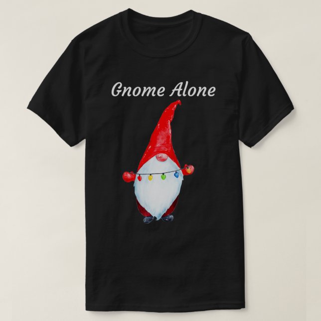 Camiseta Christmas Gnome  Gnome Alone  (Diseño del anverso)