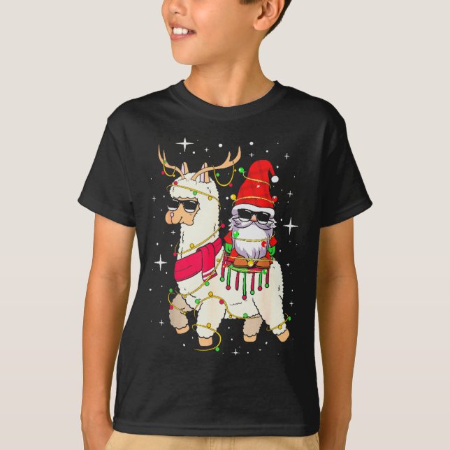 Camiseta Christmas Gnome On Llama, Cute Alpaca Chanukah Chr (Anverso)