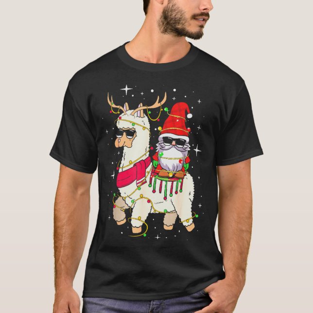 Camiseta Christmas Gnome On Llama, Cute Alpaca Chanukah Chr (Anverso)