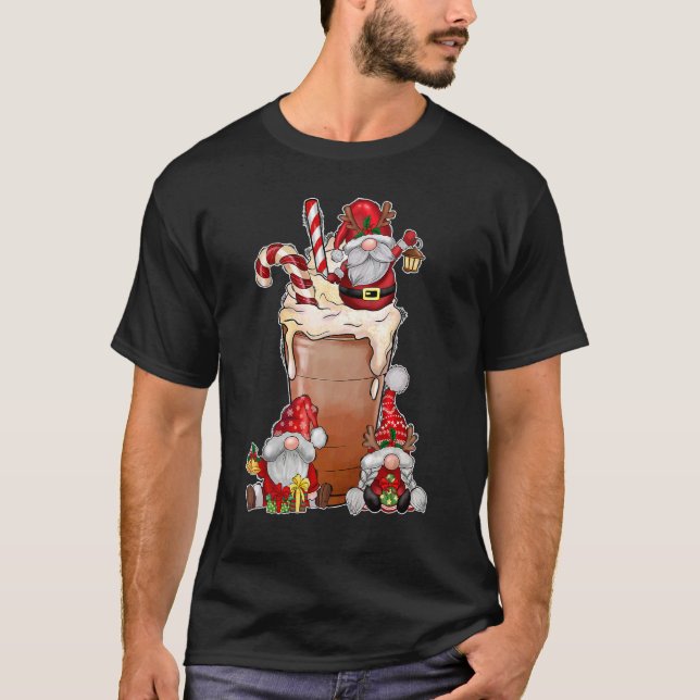 Camiseta Christmas Gnome Red Buffalo Plaid Gnome Hot Cocoa  (Anverso)