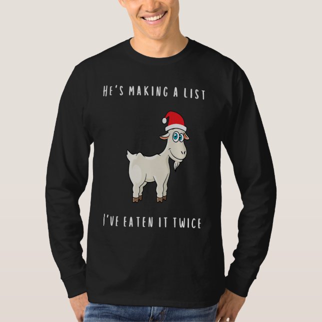 Camiseta Christmas Goat Mom Dad Jokes (Anverso)