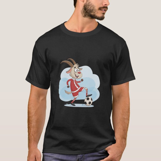 Camiseta Christmas Goat Playing Soccer (Anverso)