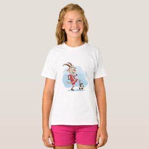 Camiseta Christmas Goat Playing Soccer