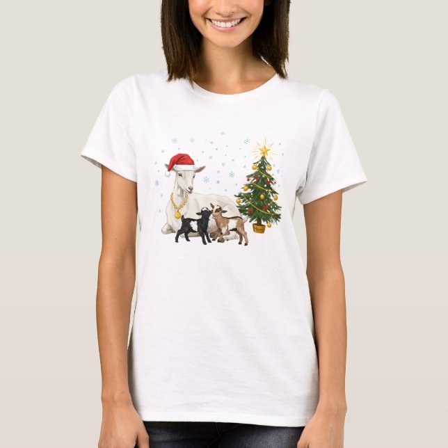 Camiseta Christmas Goat Tee – Rustic Nature (Anverso)