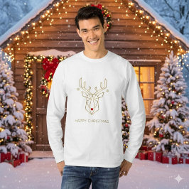 Camiseta Christmas Gold Geometric Reindeer