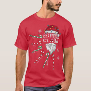 Camiseta Christmas Granddad Claus Granddad Beard Candy Cane