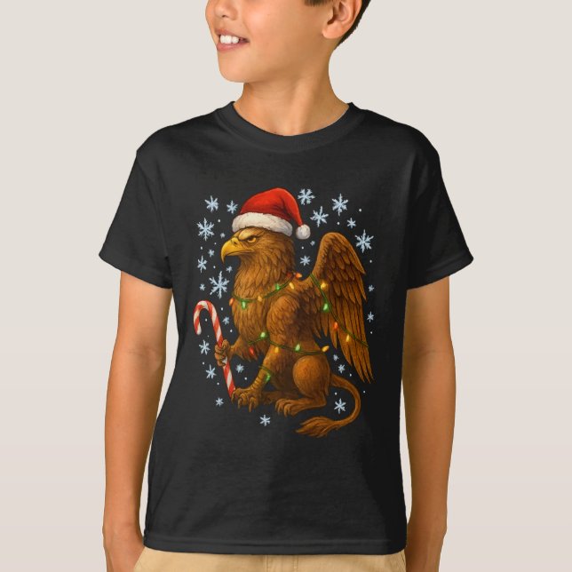 Camiseta Christmas Griffin Magic Mythical Holiday Srit Long (Anverso)