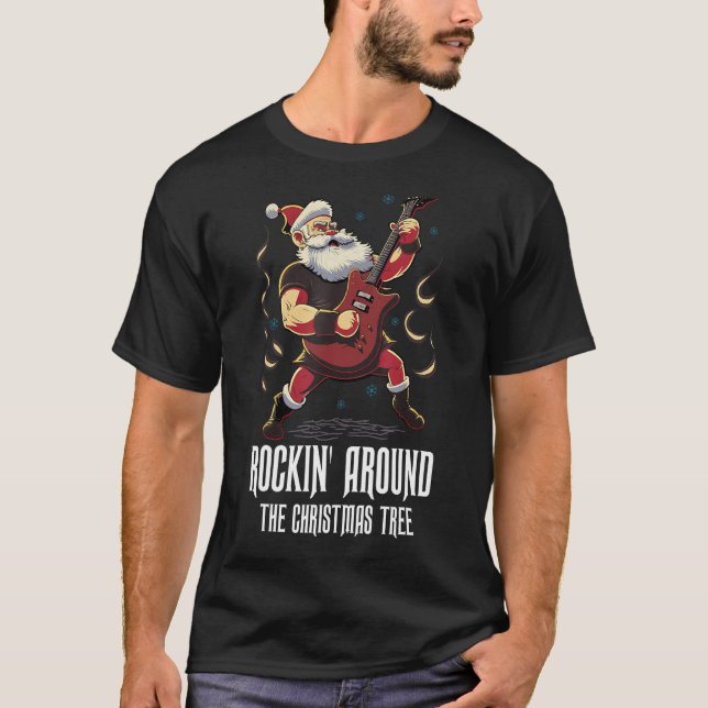 Camiseta Christmas Guitar  Santa Claus Guitarist  Guitar (Anverso)
