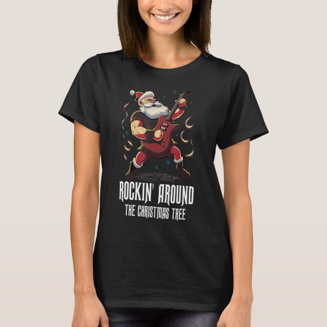 Camiseta Christmas Guitar  Santa Claus Guitarist  Guitar (Anverso)