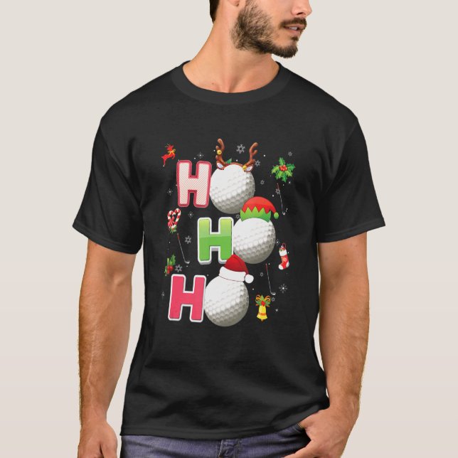 Camiseta Christmas Ho Ho Ho Golf Pajama Santa (Anverso)