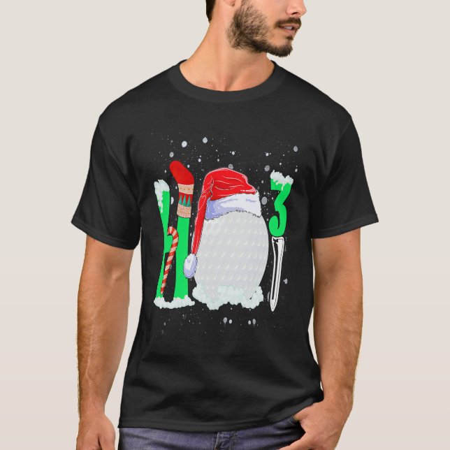 Camiseta Christmas Ho Ho X 3 Golf Holiday Santa Hat Xmas (Anverso)