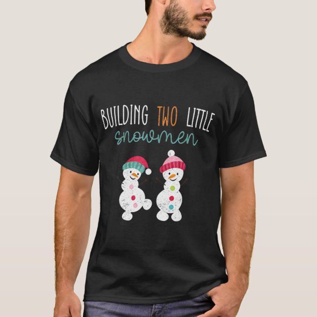Camiseta Christmas Holiday Pregnancy Announcement For Twin  (Anverso)