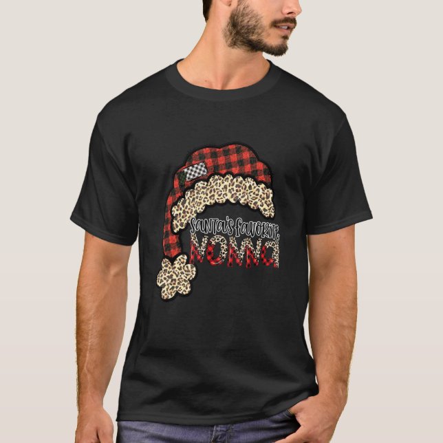 Camiseta Christmas Holiday Santa's Favorite NONNA Buffalo P (Anverso)