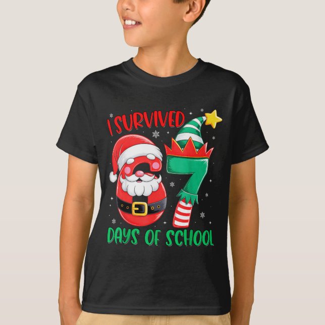 Camiseta Christmas I Survived 67 Days Of School Funny Six S (Anverso)