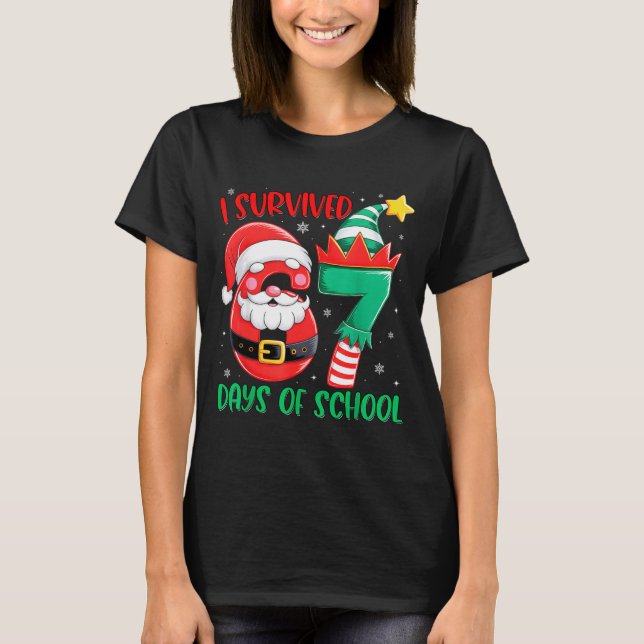 Camiseta Christmas I Survived 67 Days Of School Funny Six S (Anverso)