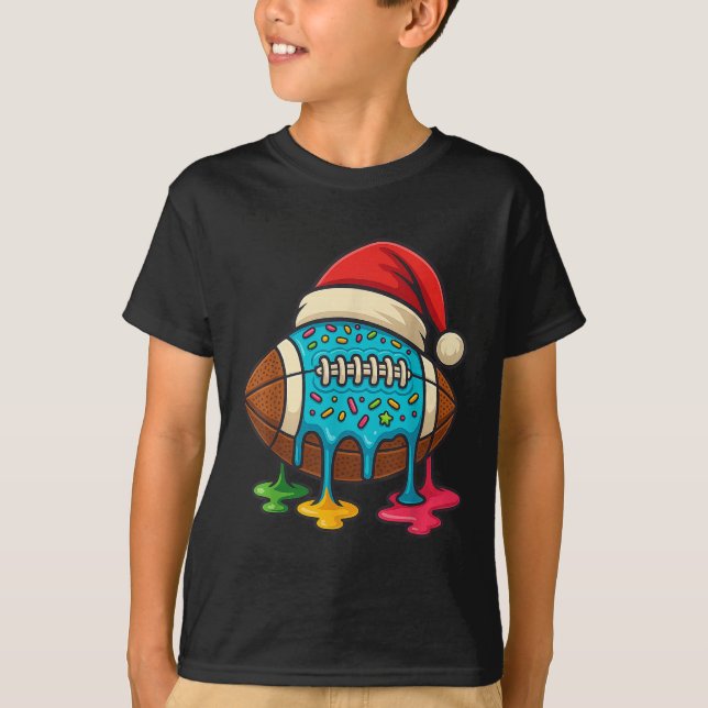 Camiseta Christmas Ice Cream Drip Boys Football Player Amer (Anverso)