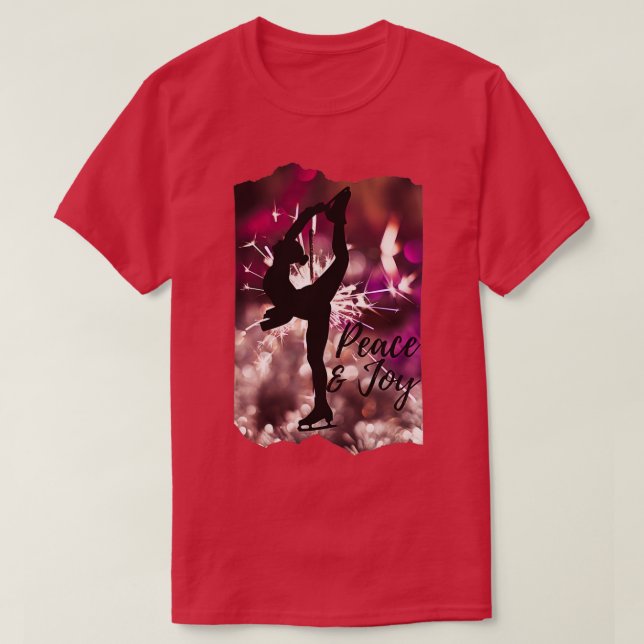 Camiseta Christmas Ice Skating Peace and Joy sparkler 1 (Diseño del anverso)