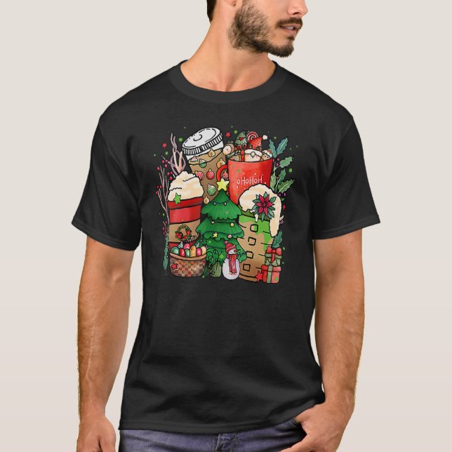 Camiseta Christmas Iced Coffee Hot Cocoa Coffee  Caffeinate (Anverso)