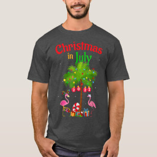 Camiseta Christmas In July 2022 s for Women Funny Pink Flam