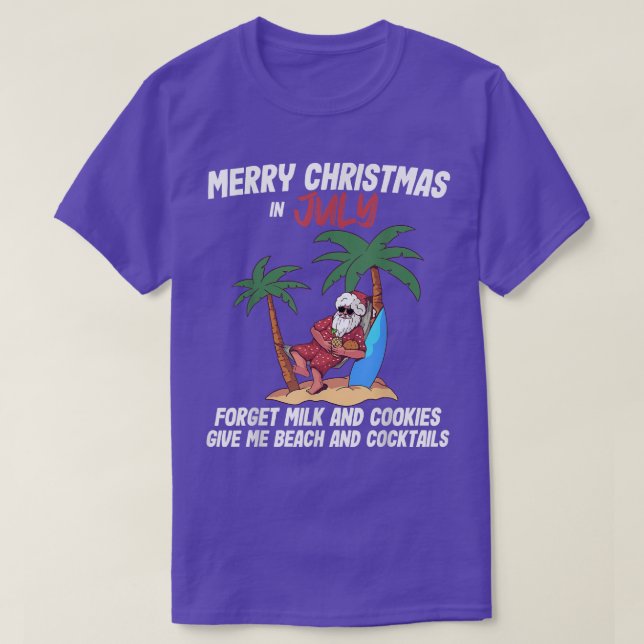 Camiseta Christmas In July Beach Party Santa Men Women Vaca (Diseño del anverso)